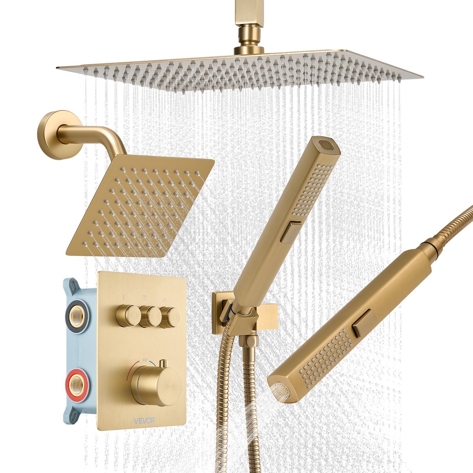 MHA4HCNHshowersystemm10012 VEVORshoplv VEVOR Thermostatic Shower System with 305 mm Ceiling Rainfall Head