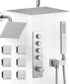 VEVOR Thermostatic Rainfall Shower System with 406 mm Ceiling Mount