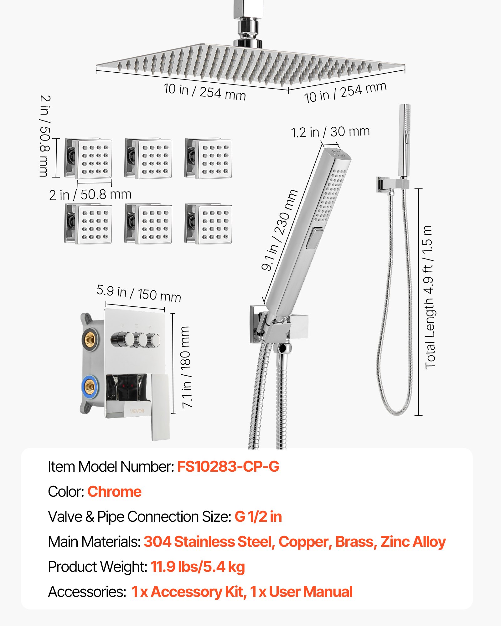 MHAG44XCshowersystemf6 VEVORshoplv