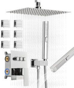 VEVOR 254 mm Ceiling Rain Shower System with 6 Body Jets