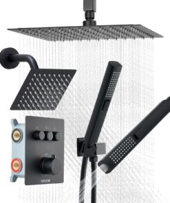 VEVOR 305 mm Thermostatic Rainfall Shower System with 152 mm Wall Head
