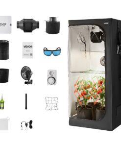 VEVOR 80x80x180 cm Indoor Grow Tent Kit with LED Grow Light