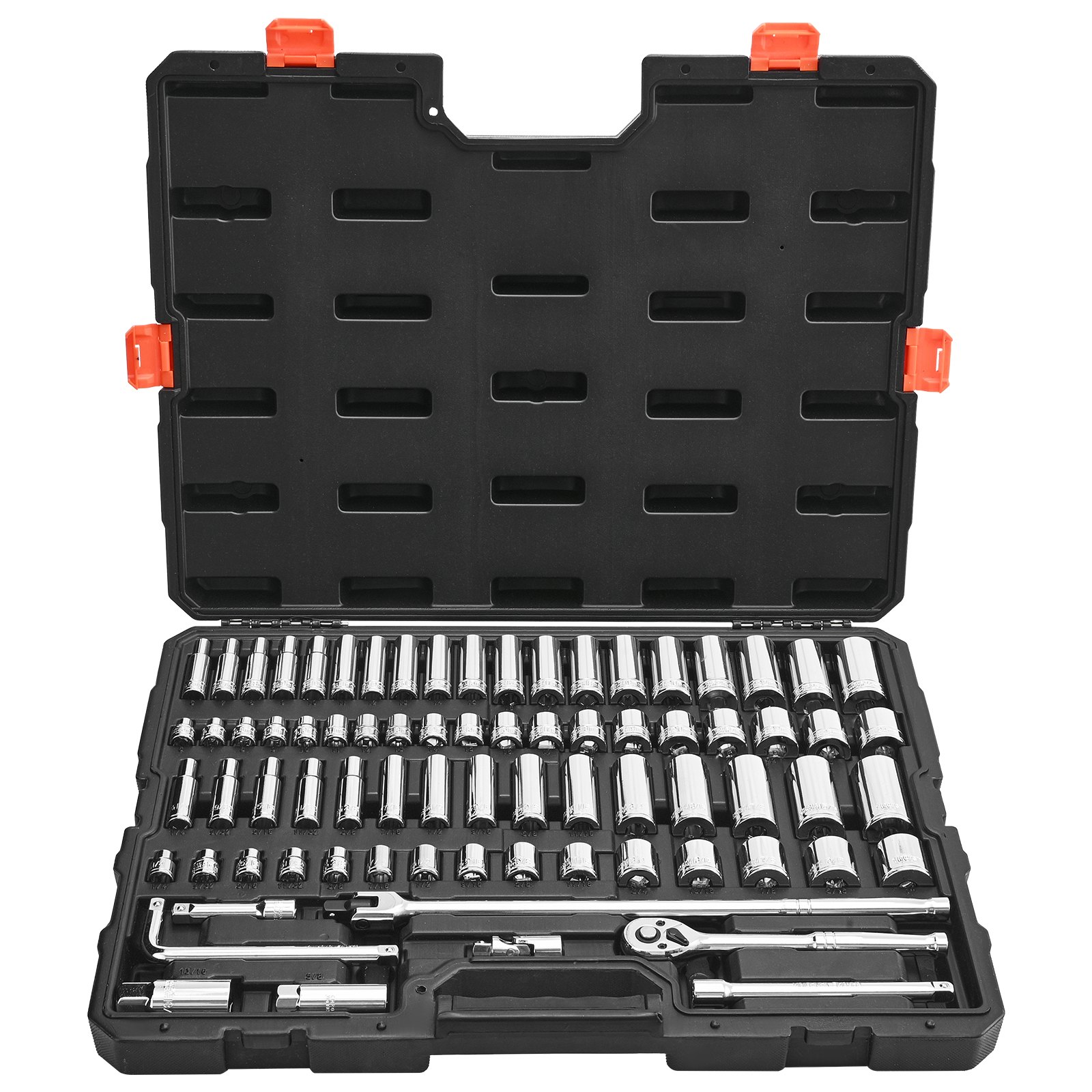 MHBVKXQNsocketsetm10012 VEVORshoplv VEVOR 76 Piece 95mm Drive Socket Ratchet Set