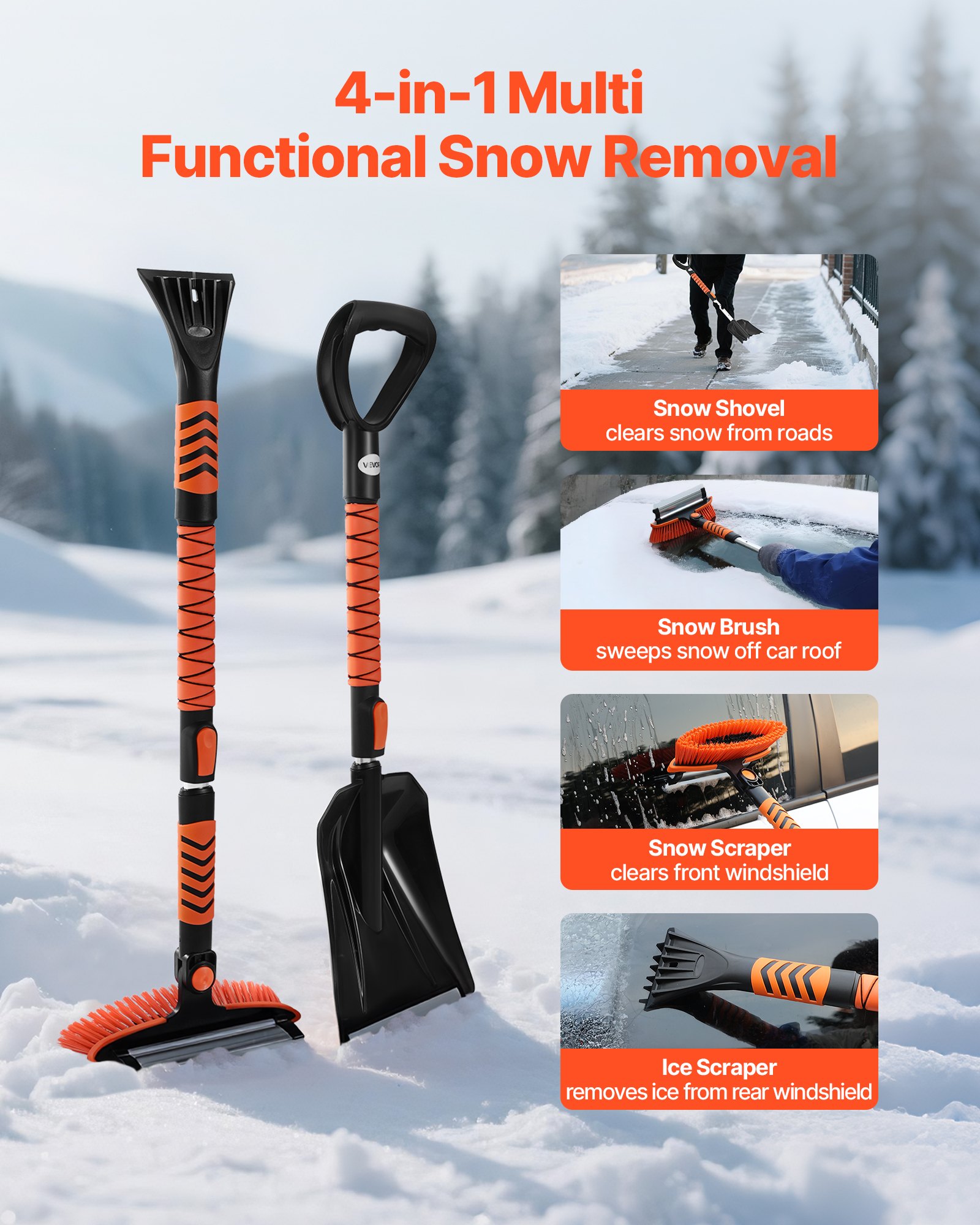 MHBVLV6Fsnowshovelf1 VEVORshoplv Brush Ice Scraper Set with 107cm Handle