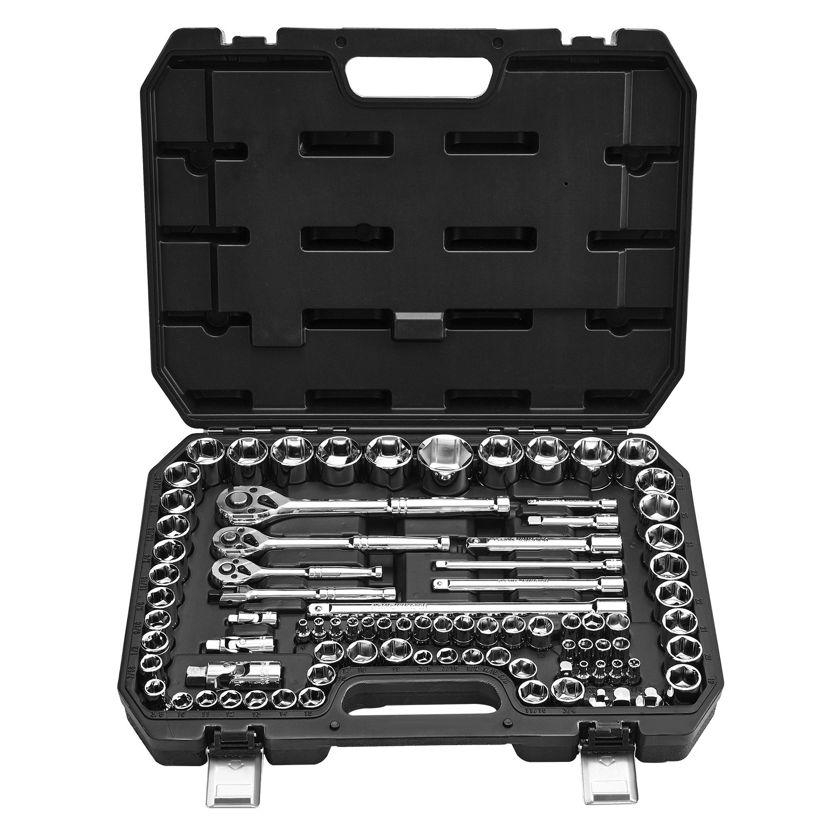 MHBVM8V4socketsetm10012 VEVORshoplv VEVOR 86 Piece Socket Set with 6495127 mm Drives