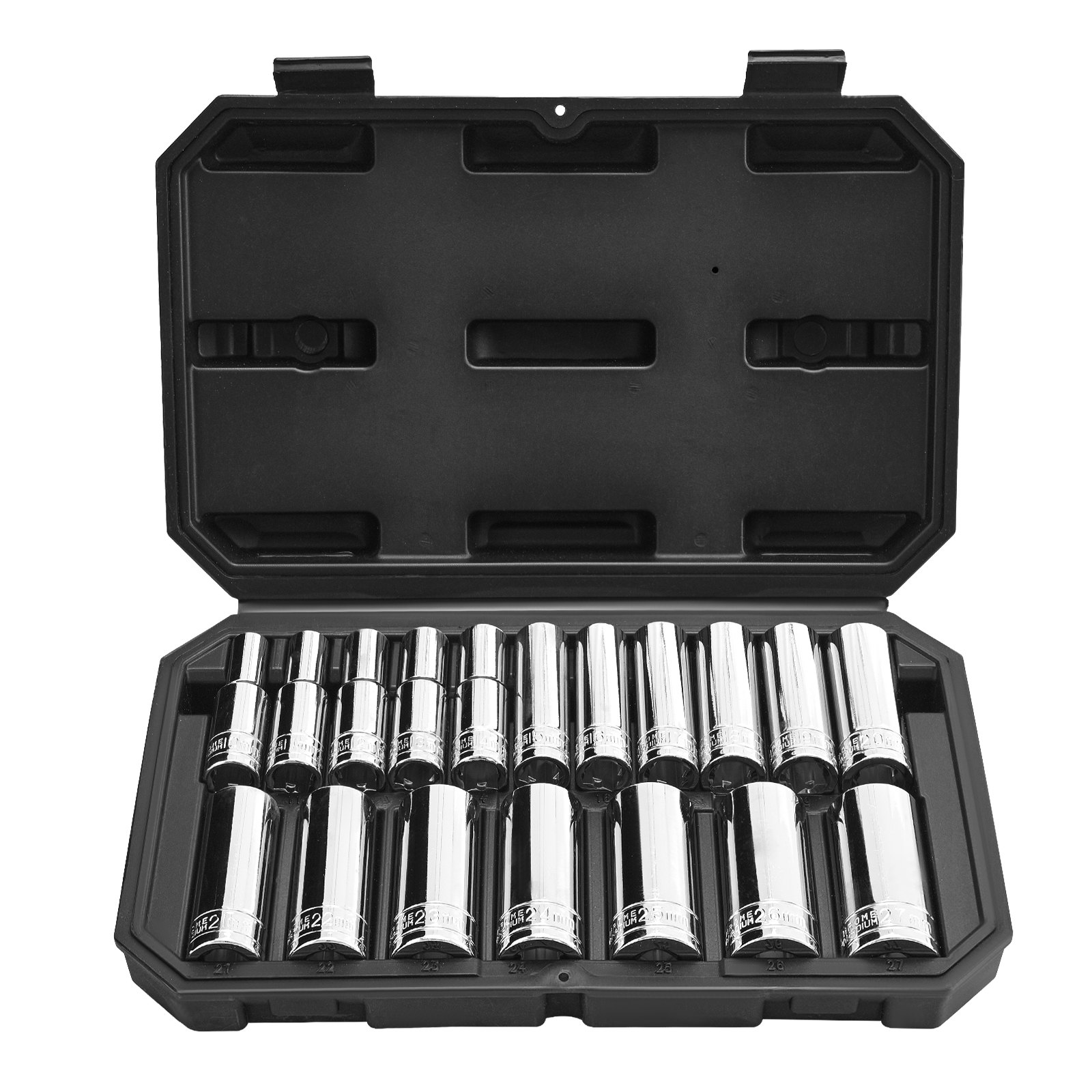 MHBVMED2socketsetm10012 VEVORshoplv VEVOR 18 Piece 127 mm Drive Socket Set
