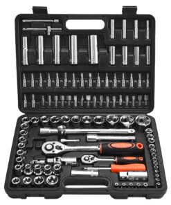 VEVOR 108-Piece CR-V Metric Socket & Ratchet Set