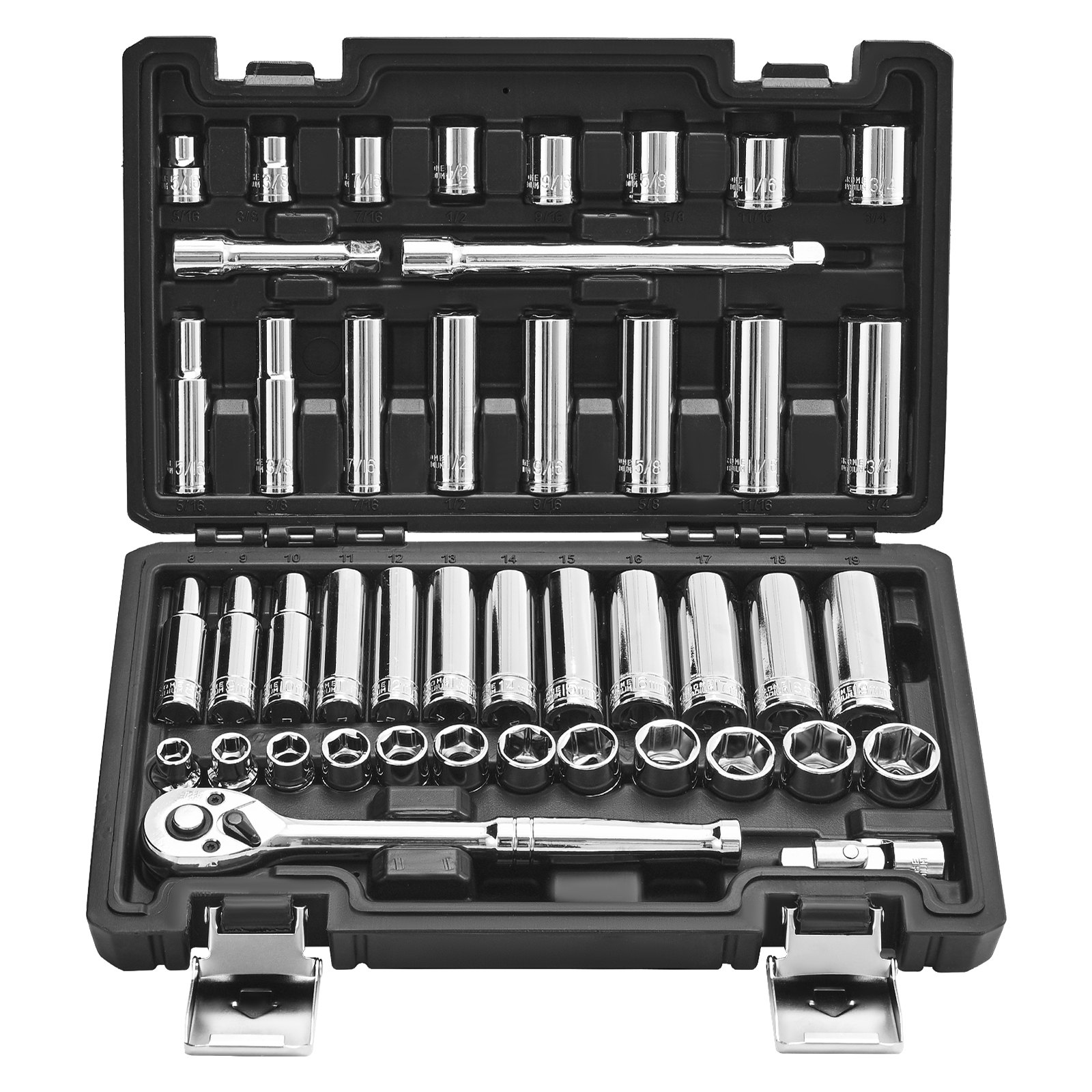 MHBVN05Fsocketsetm10012 VEVORshoplv VEVOR 44 Piece Socket Set