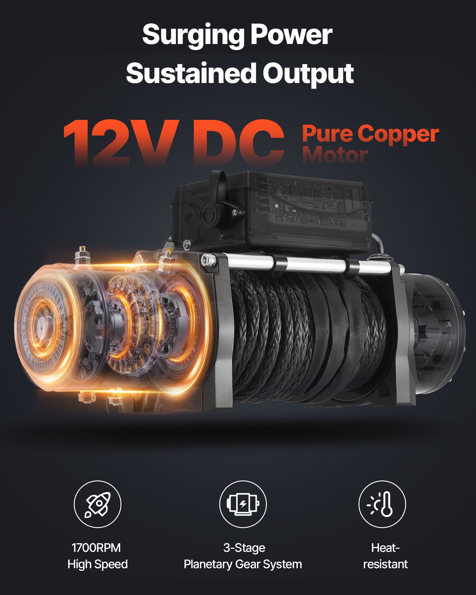 MHBVNAB5electricwinchf2 VEVORshoplv Synthetic Rope 95 mm x 26 m