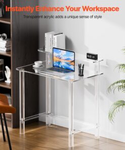 2-Tier Modern Office Table 50x80x88 cm for Home