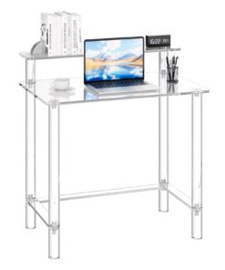 VEVOR Clear Acrylic Desk with Monitor Stand