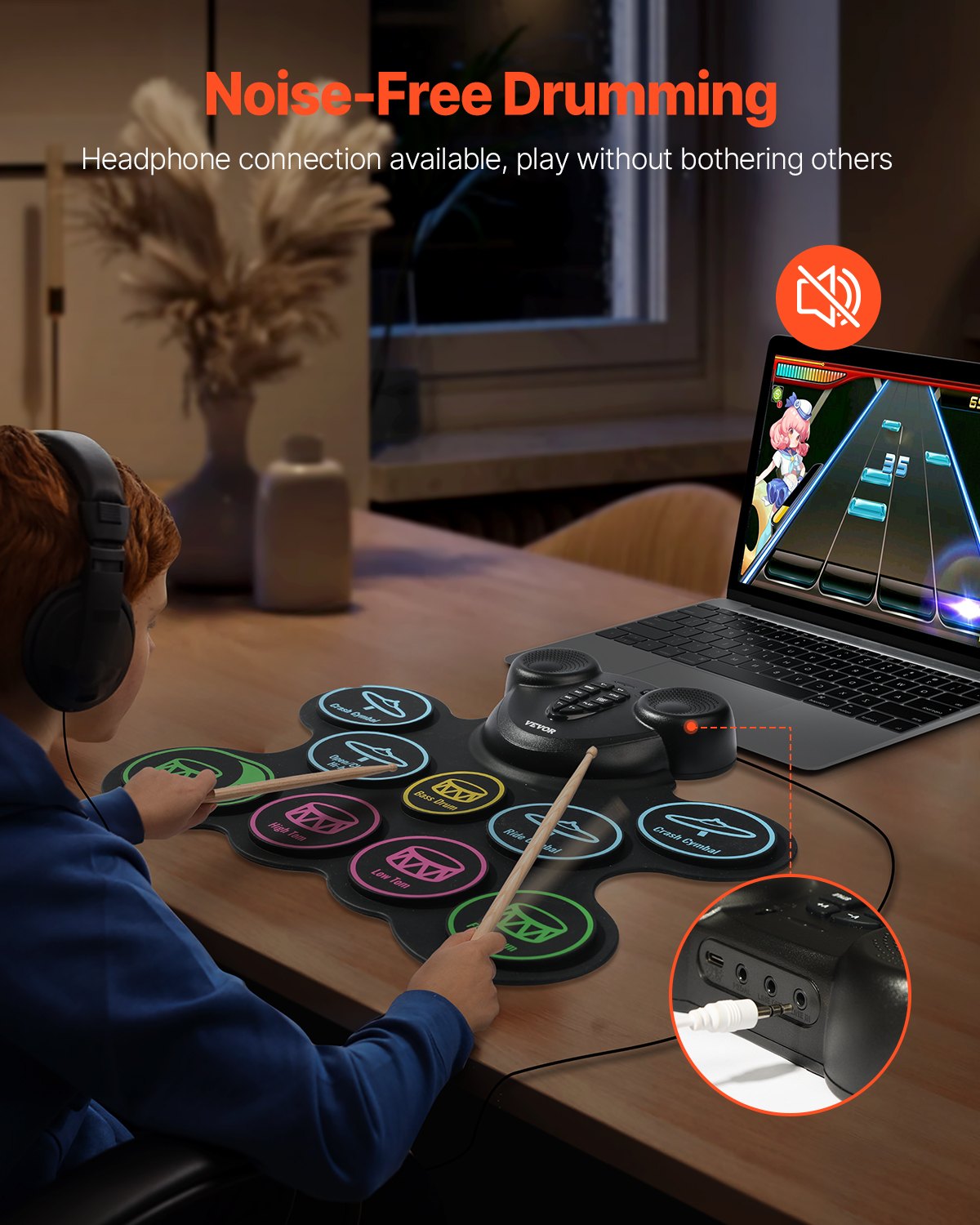 MHCEUJJKelectricdrumsetf3 VEVORshoplv MIDI