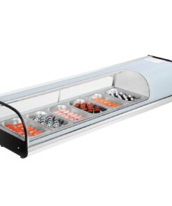 VEVOR 62L Sushi Display Case Refrigerator with Curved Glass