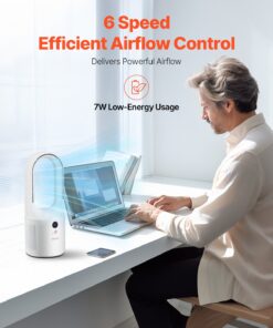 6-Speed USB Tower Fan with 5000mAh Battery