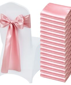 VEVOR 50PCS Rose Gold Satin Chair Sashes 275x17cm – Elegant Bows for Wedding