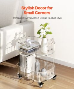 2-Tier Mobile Cart 30.5x41.6x48 cm for Living Room