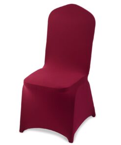 VEVOR 50 Burgundy Stretch Chair Covers – Polyester Spandex Slipcovers for Dining