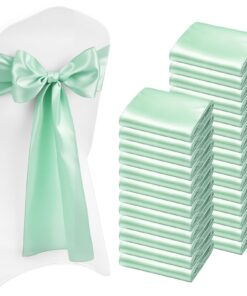 VEVOR 100PCS Satin Chair Sashes 275x17cm Light Green – Wedding