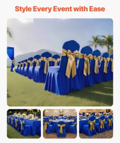 Polyester-Spandex Slipcovers with Elegant Skirt for Banquet