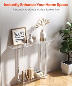 100x19.3x80 cm Transparent Entryway Desk for Hallway