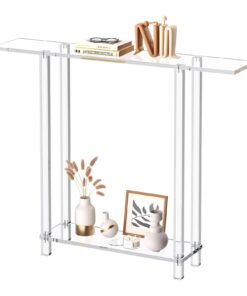 VEVOR Clear Acrylic Console Table 2-Tier