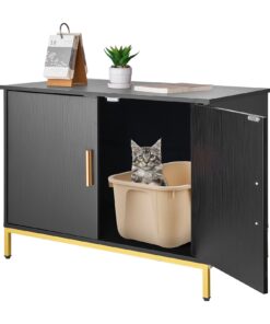 VEVOR 70 cm Modern Cat Litter Box Enclosure Cabinet with Metal Legs & Handle