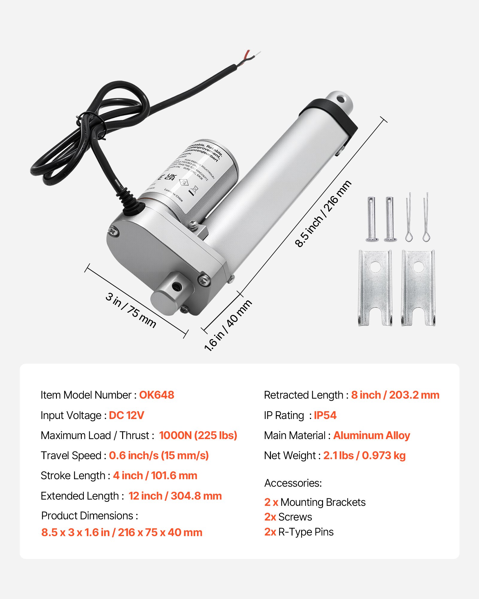 MHFF8RMJlinearactuatorf6 VEVORshoplv Window Opener