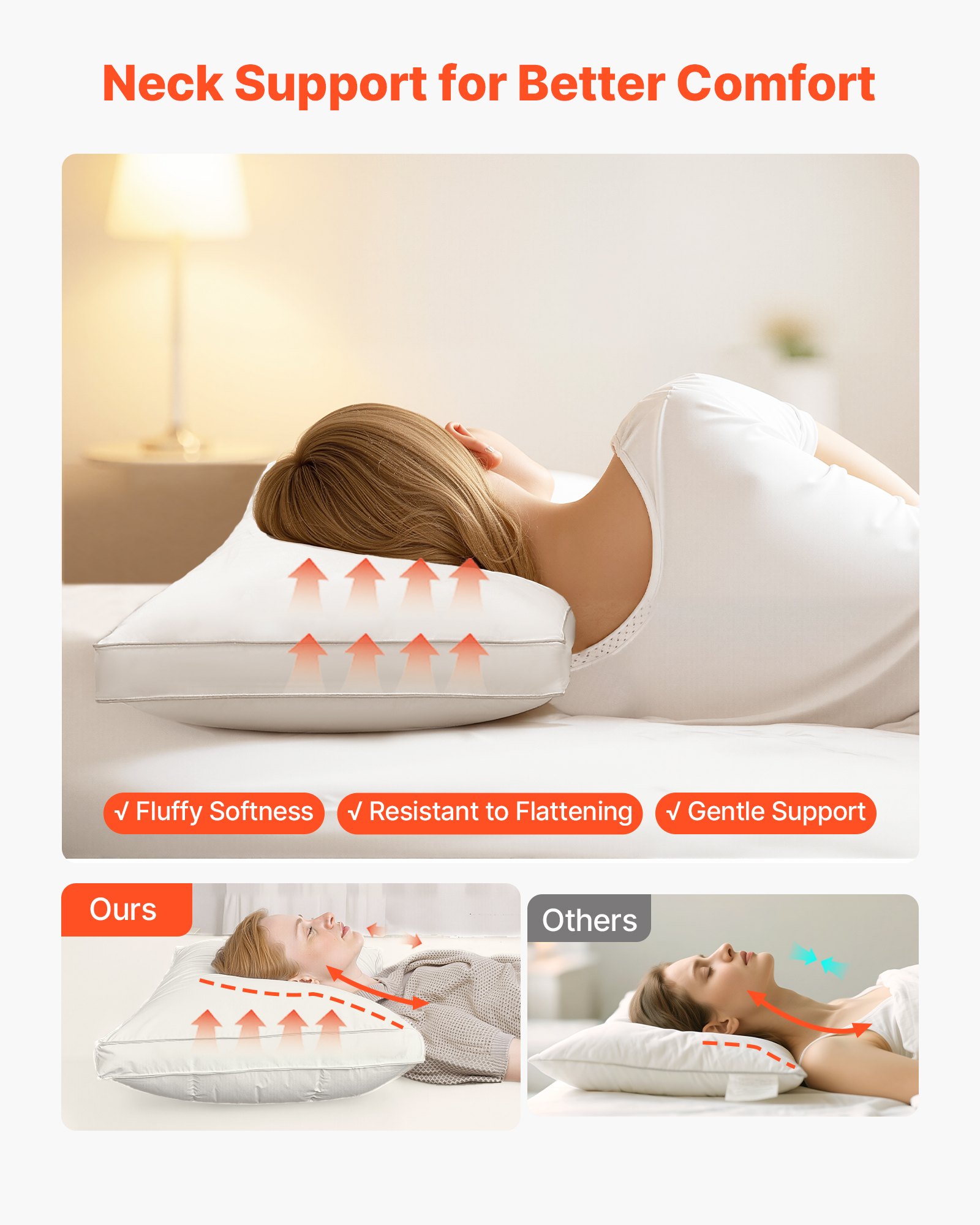 MHGULOQ8bedpillowsf3 VEVORshoplv Белый