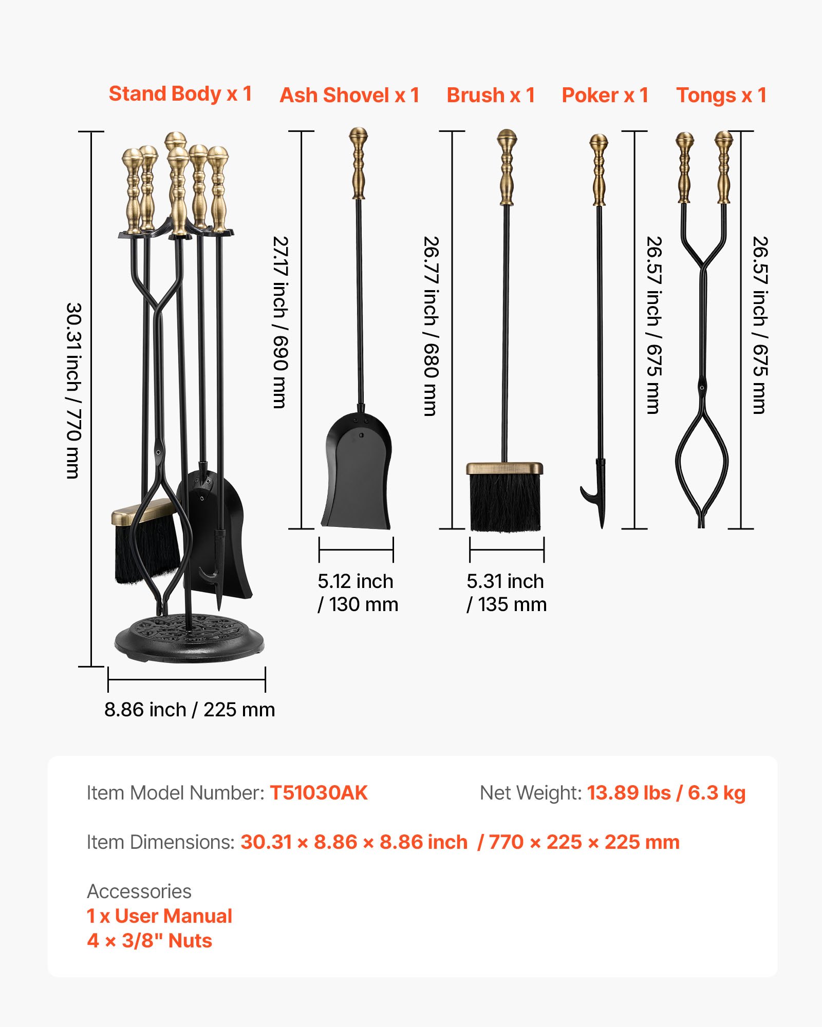 MHGUM2D9fireplacetoolsetf6 VEVORshoplv
