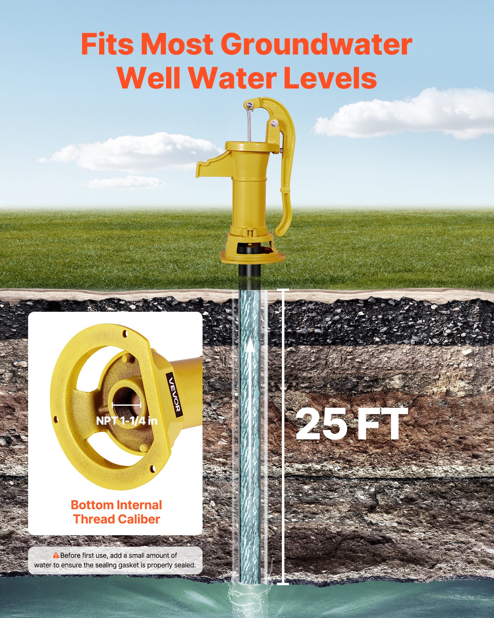 MHGUMZTHhandpitcherpumpf1 VEVORshoplv Чугунный