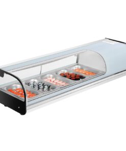 VEVOR 52L Sushi Display Refrigerator with 5 Stainless Pans