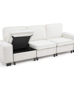 VEVOR 3-Seater Modular Velvet Sofa with Storage