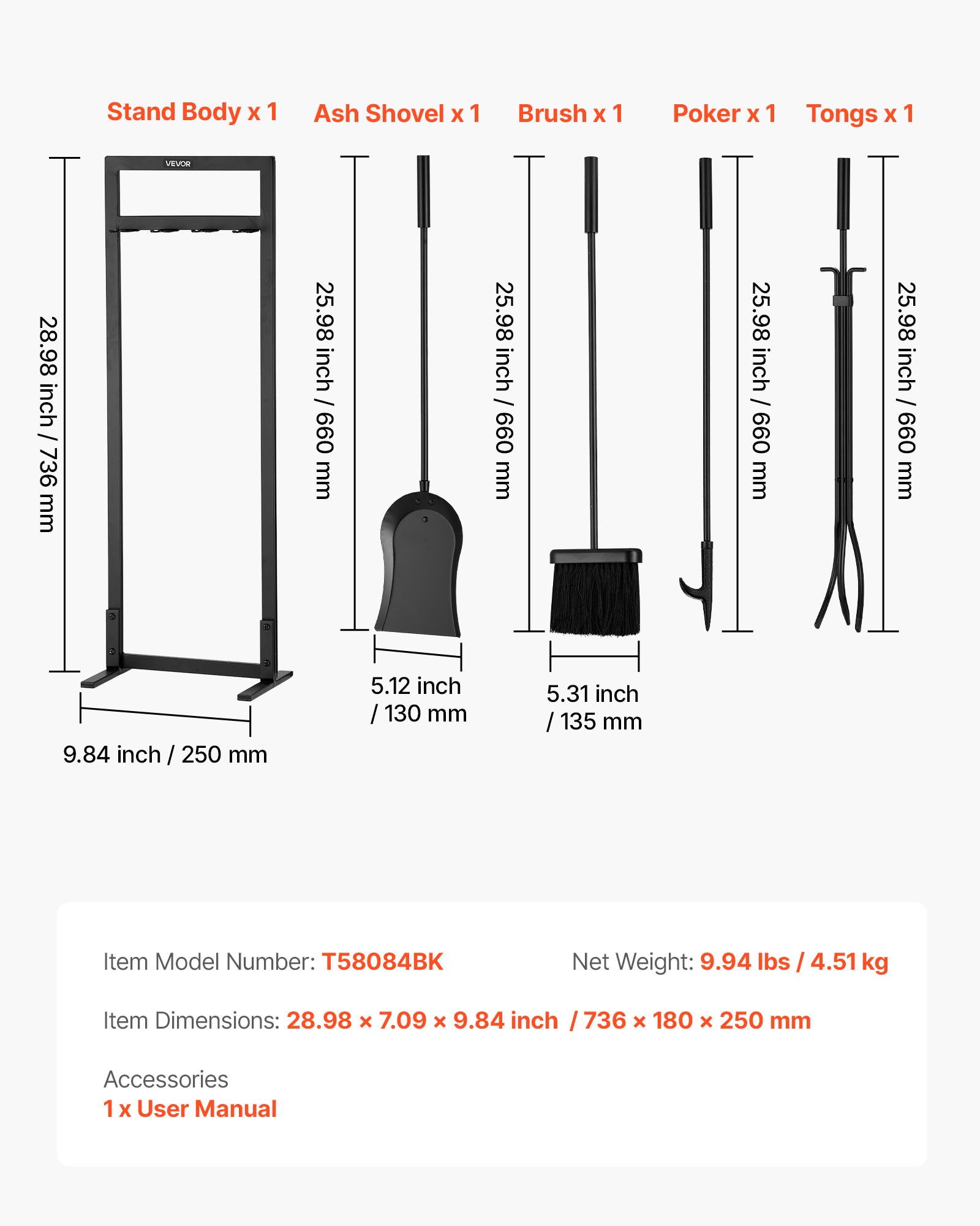 MHIA33SQfireplacetoolsetf6 VEVORshoplv
