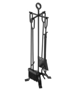 VEVOR 5-Piece Wrought Iron Fireplace Tool Set with Stand – Poker