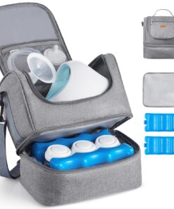 VEVOR Grey Breast Pump Bag with Ice Pack – Fits S1/S2 Pumps