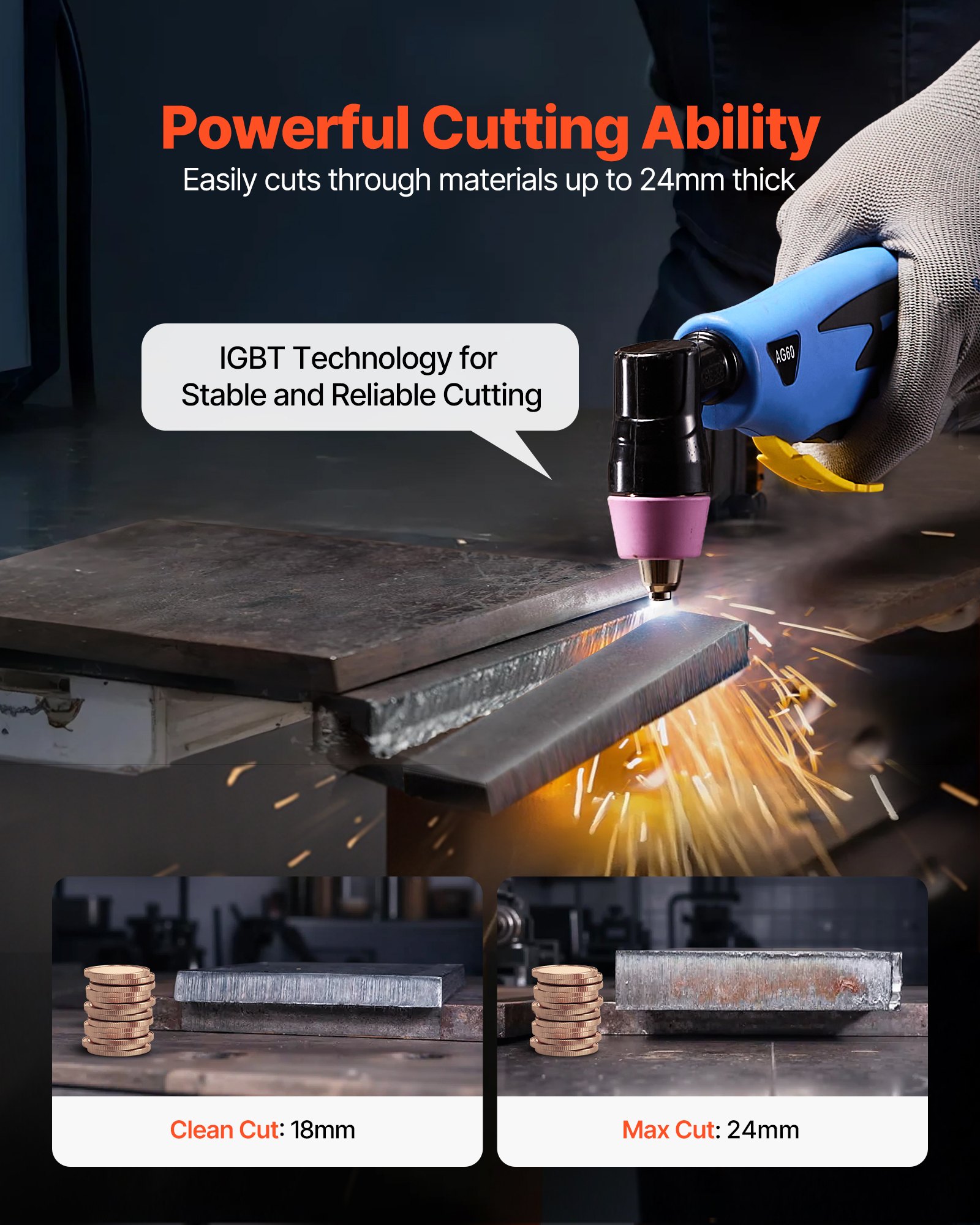 MHL538DTplasmacutterf1 VEVORshoplv 400V 3 Phase Digital IGBT Inverter with 2T4T