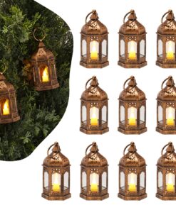 VEVOR 12-Piece Bronze LED Candle Lantern Set – Flameless Battery-Operated Decorative Lanterns for Indoor & Outdoor Events
