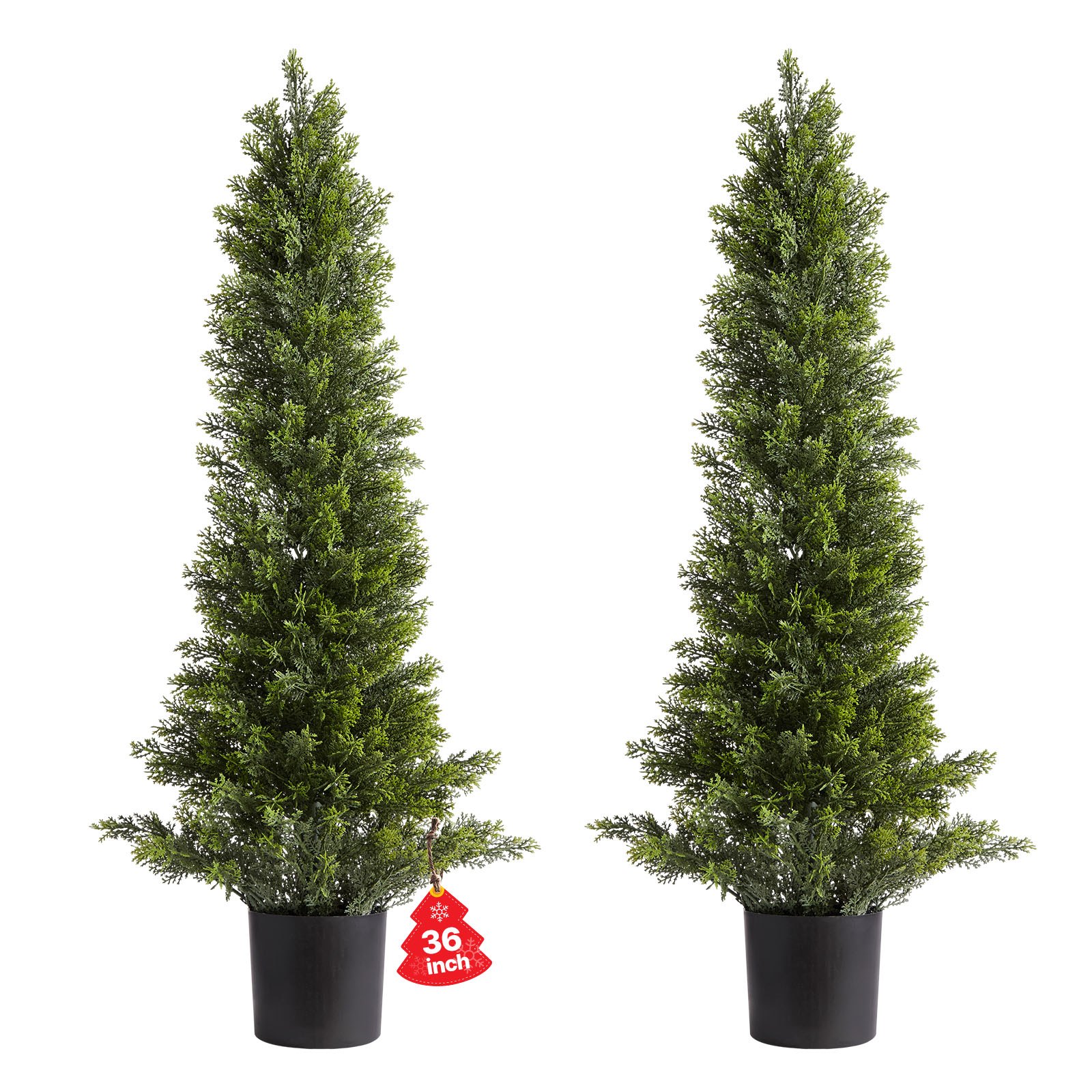 MHMKGASUartificialtopiariesm10012 VEVORshoplv VEVOR 91cm Artificial Topiary Cedar Trees Set of 2 Realistic Faux Shrubs for Indoor Outdoor Decor