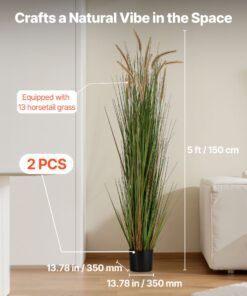 2-Pack Faux PVC Greenery in Pot for Indoor/Outdoor Home and Office Decor