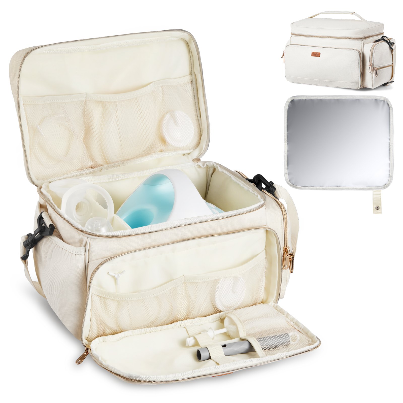 MHNZW73Hbreastpumpbagm10012 VEVORshoplv VEVOR Portable Breast Pump Bag with Waterproof Mat