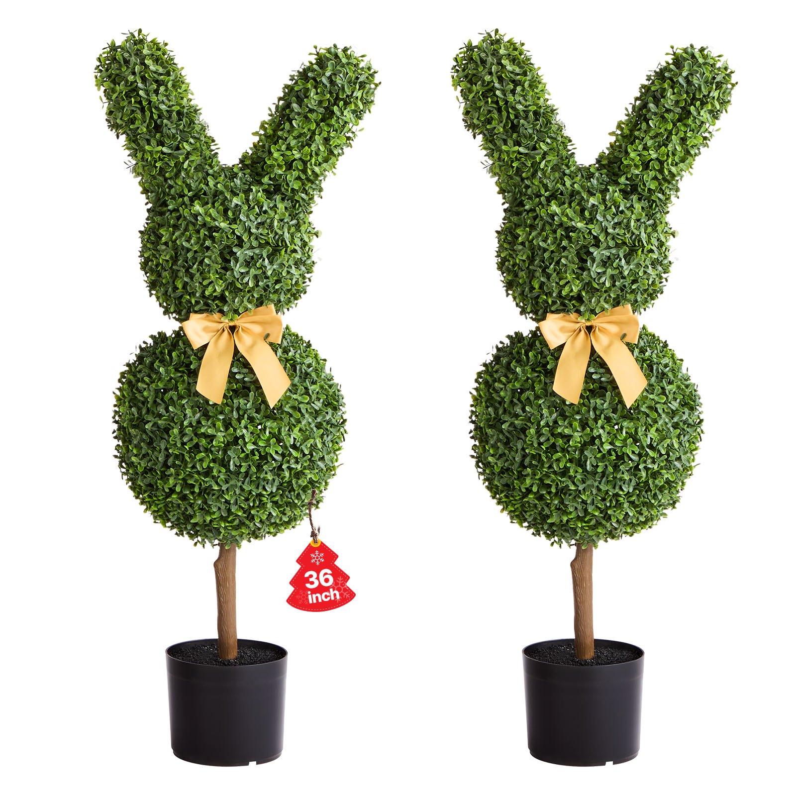 MHRPV0DIartificialtopiariesm10012 VEVORshoplv VEVOR 914mm Bunny Shaped Artificial Boxwood Topiary Balls
