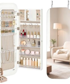 VEVOR Lockable Wall/Over-Door Mirror Jewelry Cabinet