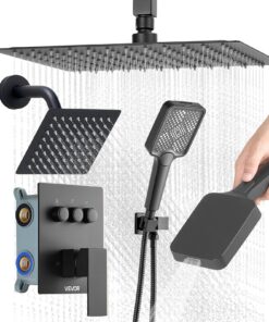 VEVOR 305mm Ceiling Rainfall Shower System with 152mm Wall Head & 4-in-1 Handheld