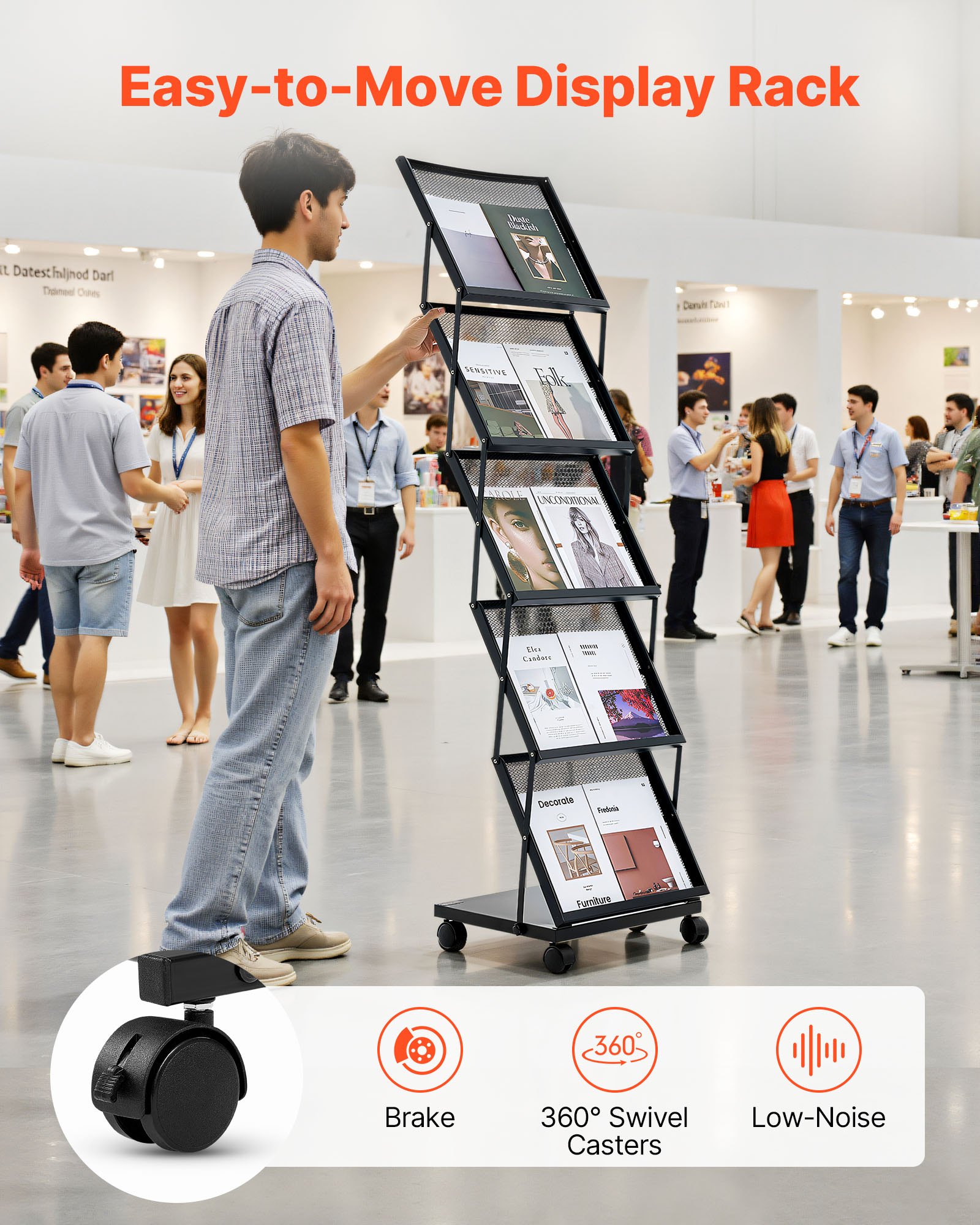 MHRPXERQfloormagazinerackf3 VEVORshoplv Exhibition