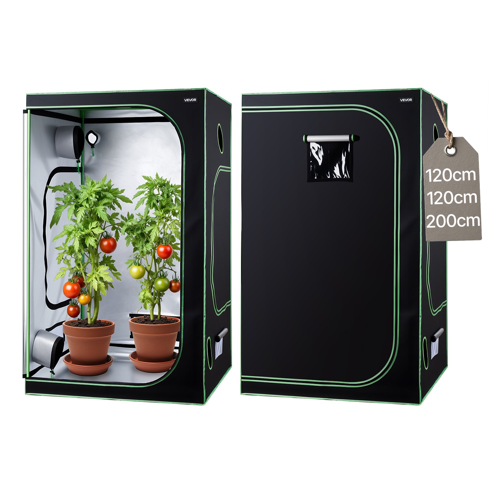 MHRPXIXXindoorgrowtentm10012 VEVORshoplv VEVOR 120x120x200 cm Indoor Grow Tent