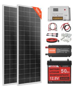 VEVOR 200W 12V Solar Power Kit with 2x100W Panels
