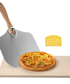 VEVOR Extra Large Rectangular Cordierite Pizza Stone 508x355 mm with Peel