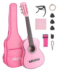 VEVOR 780 mm Pink Classical Guitar Starter Kit for Beginners – Nylon Strings