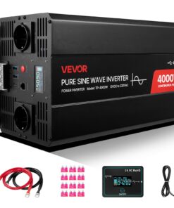 VEVOR 4000W Pure Sine Wave Power Inverter 12V to 230V with LCD