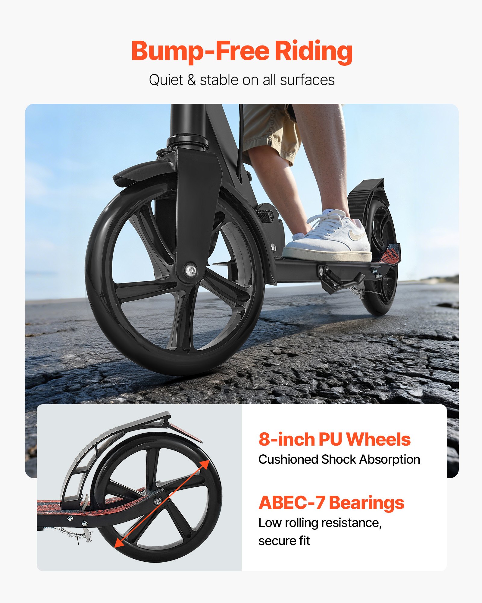 MHZ4ON3Zkickscooterf2 VEVORshoplv Anti Slip Deck